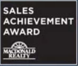 Sales Achievement award 2021 Macdonald Realty ltd.