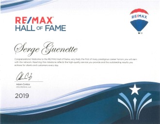 Hall of Fame
Established to recognize and salute the exclusive group of top producers who have achieved more than $1 million in gross commission earnings during their career with RE/MAX. The