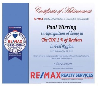 Re/max The Top 1% of realtors in Peel region